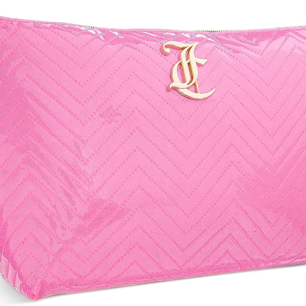 Juicy Couture Pink Chevron Cosmetic Bag